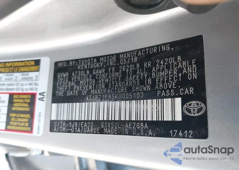 2019 Toyota Avalon Xle z USA, uszkodzony, nr VIN 4T1BZ1FB5KU005103